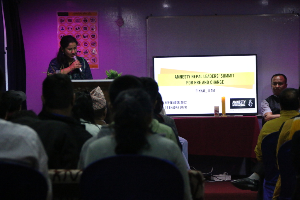 General Secretary Shachita Kuikel deliberating the inaugural session 