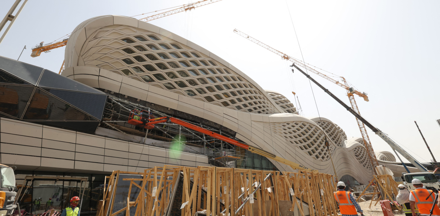 A general view shows the King Abdullah Financial District station during an exclusive tour of the Riyadh Metro on April 1, 2021 in the Saudi capital. (Photo by Fayez Nureldine / AFP) (Photo by FAYEZ NURELDINE/AFP via Getty Images)