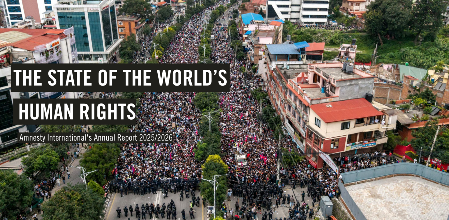 An aerial view shows demonstrators gathered outside Nepal's Parliament during a protest in Kathmandu on September 8, 2025. (Photo by PRABIN RANABHAT/AFP via Getty Images)